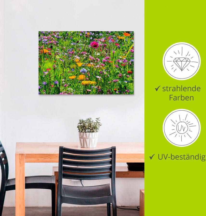 Artland Artprint Veelkleurige bloemenweide als artprint van aluminium artprint voor buiten artprint op linnen poster muursticker