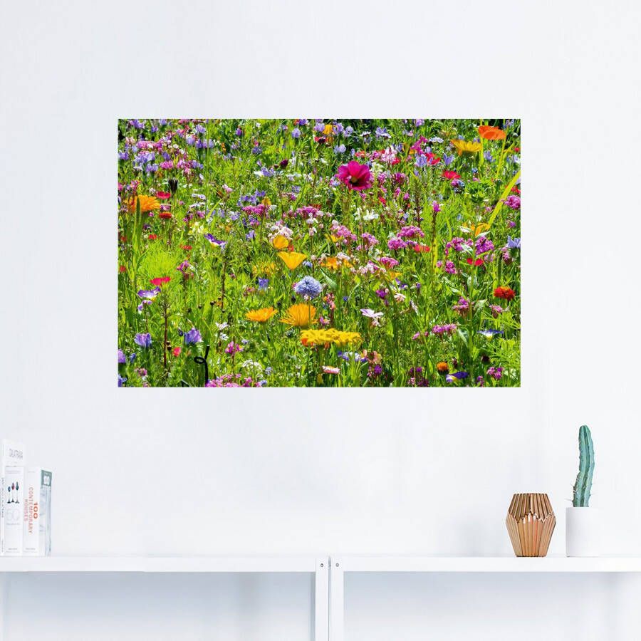 Artland Artprint Veelkleurige bloemenweide als artprint van aluminium artprint voor buiten artprint op linnen poster muursticker