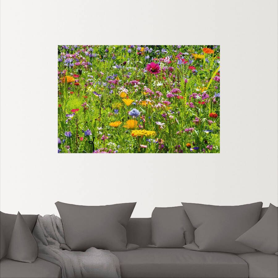 Artland Artprint Veelkleurige bloemenweide als artprint van aluminium artprint voor buiten artprint op linnen poster muursticker