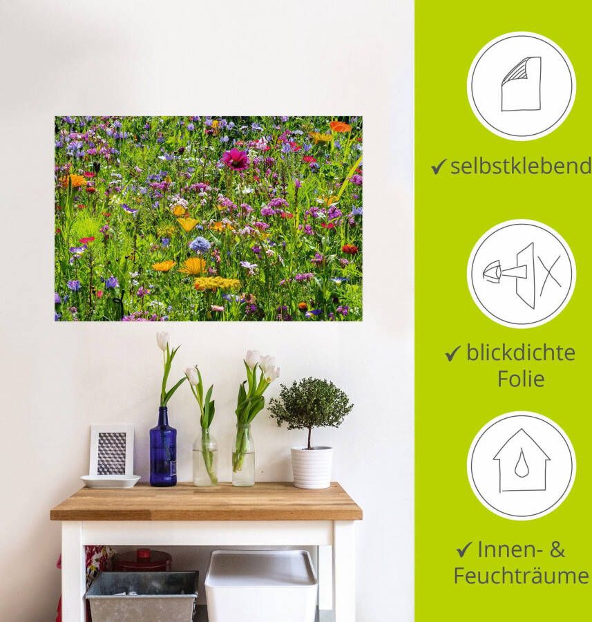 Artland Artprint Veelkleurige bloemenweide als artprint van aluminium artprint voor buiten artprint op linnen poster muursticker