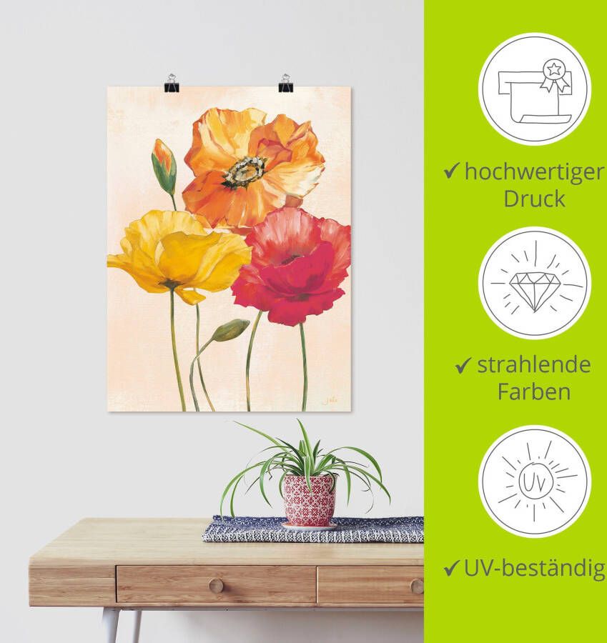 Artland Artprint Veelkleurige klaprozen I als artprint van aluminium artprint voor buiten artprint op linnen poster muursticker