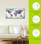 Artland Artprint Veelkleurige wereldkaart als artprint van aluminium artprint voor buiten artprint op linnen poster muursticker - Thumbnail 5