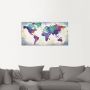 Artland Artprint Veelkleurige wereldkaart als artprint van aluminium artprint voor buiten artprint op linnen poster muursticker - Thumbnail 2