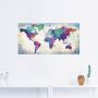 Artland Artprint Veelkleurige wereldkaart als artprint van aluminium artprint voor buiten artprint op linnen poster muursticker - Thumbnail 2