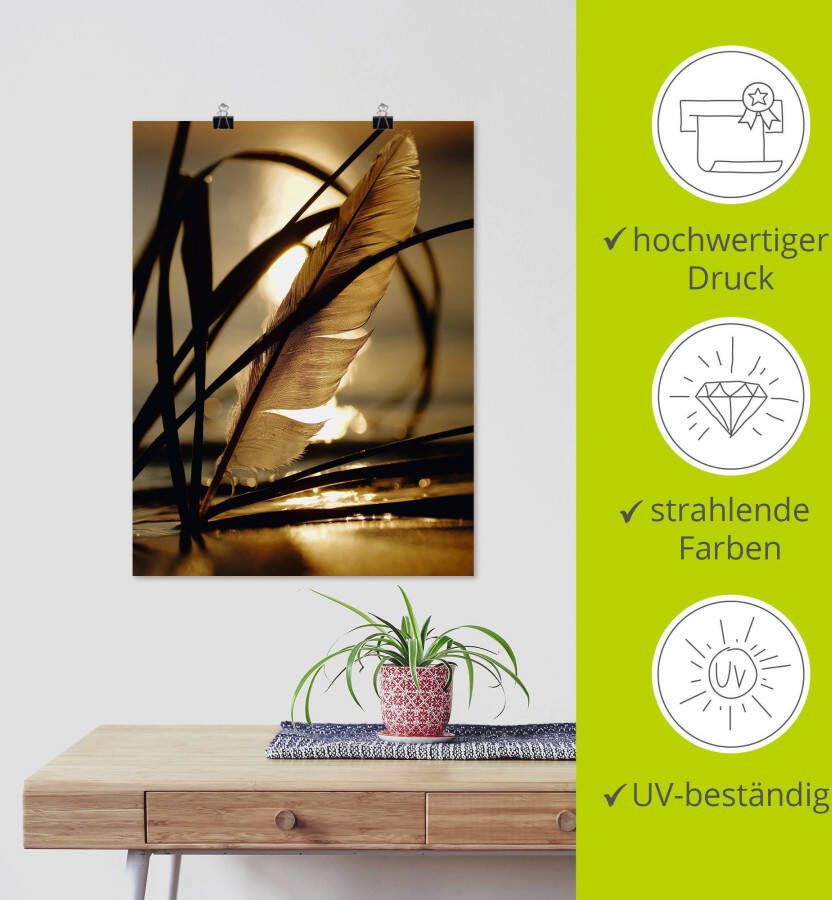 Artland Artprint Veer in het avondlicht als artprint op linnen poster muursticker in verschillende maten