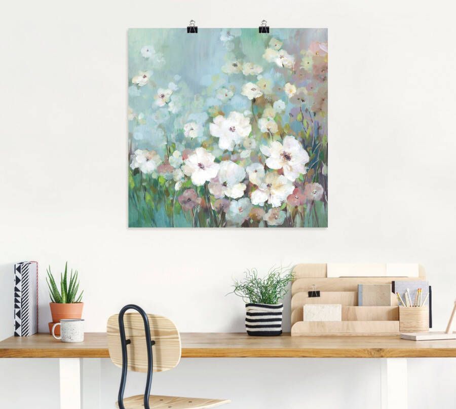 Artland Artprint Veld bloementuin als artprint op linnen poster in verschillende formaten maten