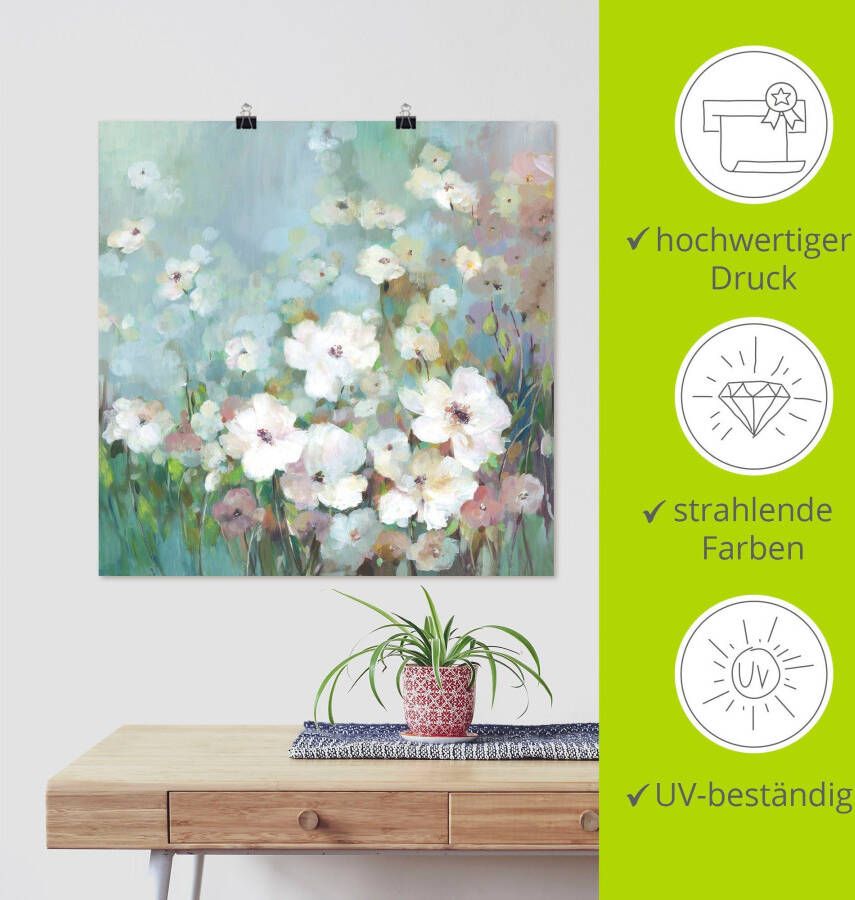 Artland Artprint Veld bloementuin als artprint op linnen poster in verschillende formaten maten