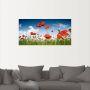 Artland Artprint Veld met klaprozen onder de hemel als artprint op linnen muursticker in verschillende maten - Thumbnail 2