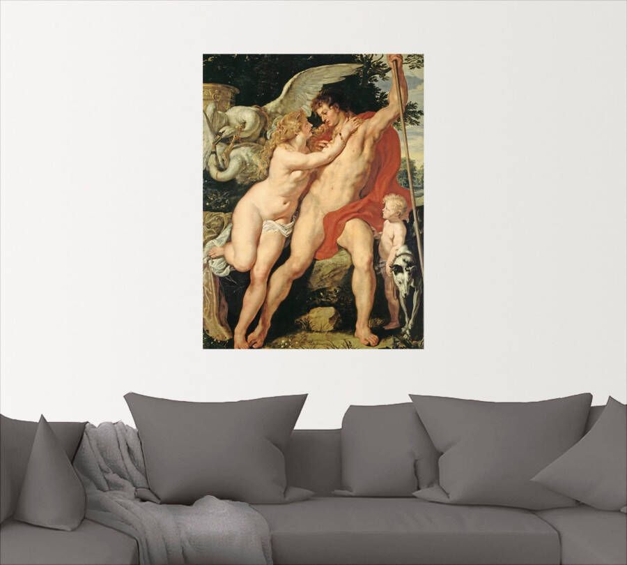 Artland Artprint Venus en Adonis. Omstreeks 1610 als artprint op linnen muursticker in verschillende maten