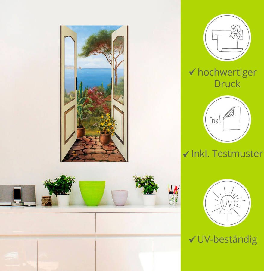 Artland Artprint Veranda aan de zee als artprint van aluminium artprint voor buiten artprint op linnen poster muursticker