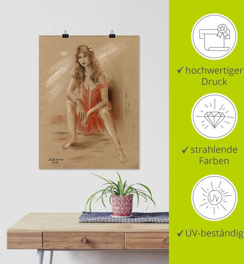 Artland Artprint Verlangen erotiek vrouwen als artprint op linnen poster in verschillende formaten maten