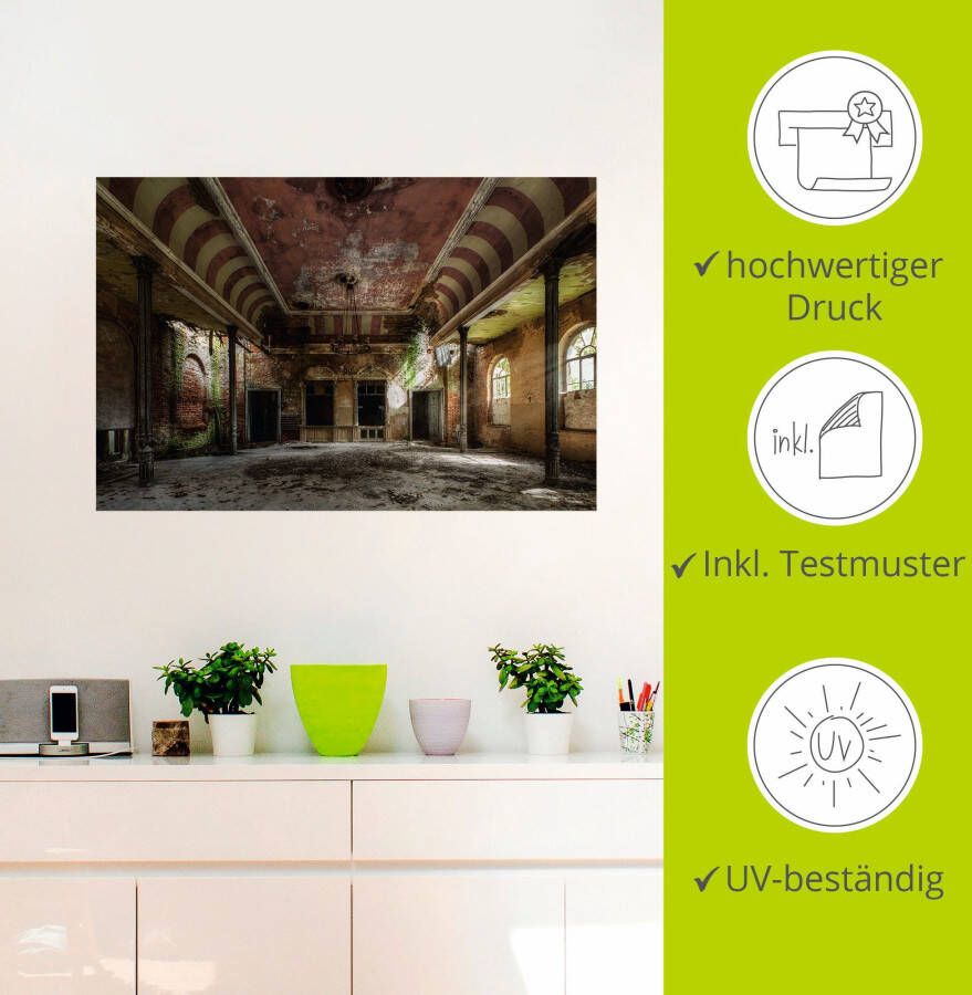 Artland Artprint Verlaten plaats balzaal als artprint van aluminium artprint voor buiten artprint op linnen poster muursticker