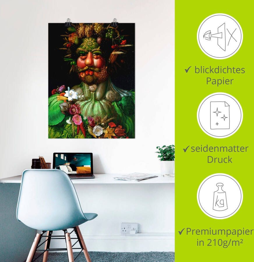 Artland Artprint Vertumnus (keizer Rudolf II.). 1590 als artprint op linnen poster in verschillende formaten maten