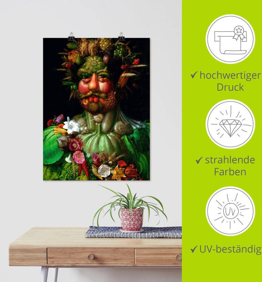 Artland Artprint Vertumnus (keizer Rudolf II.). 1590 als artprint op linnen poster in verschillende formaten maten