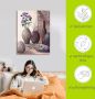 Artland Artprint Violette rozen en bruine vazen als artprint op linnen in verschillende maten - Thumbnail 5