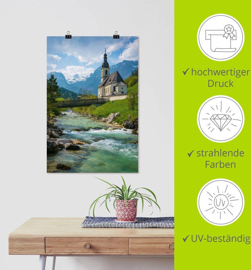 Artland Artprint Voorjaar in Ramsau als artprint van aluminium artprint op linnen muursticker of poster in verschillende maten