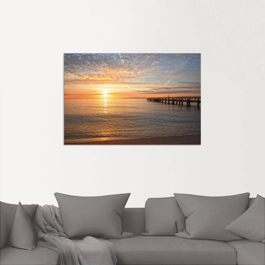 Artland Artprint Voorjaar op de Seiser bergweide s Morgens vroeg aan de Oostzee als artprint van aluminium artprint voor buiten artprint op linnen poster muursticker