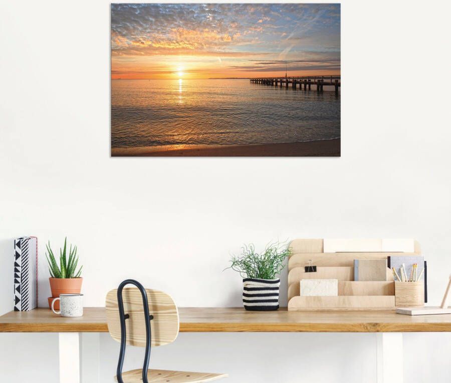 Artland Artprint Voorjaar op de Seiser bergweide s Morgens vroeg aan de Oostzee als artprint van aluminium artprint voor buiten artprint op linnen poster muursticker