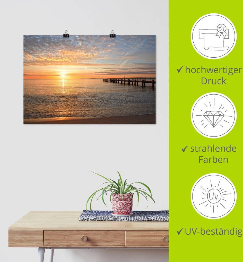 Artland Artprint Voorjaar op de Seiser bergweide s Morgens vroeg aan de Oostzee als artprint van aluminium artprint voor buiten artprint op linnen poster muursticker