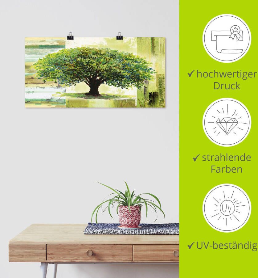 Artland Artprint Voorjaarsboom op abstracte achtergrond als artprint van aluminium artprint voor buiten artprint op linnen poster in verschillende maten. maten