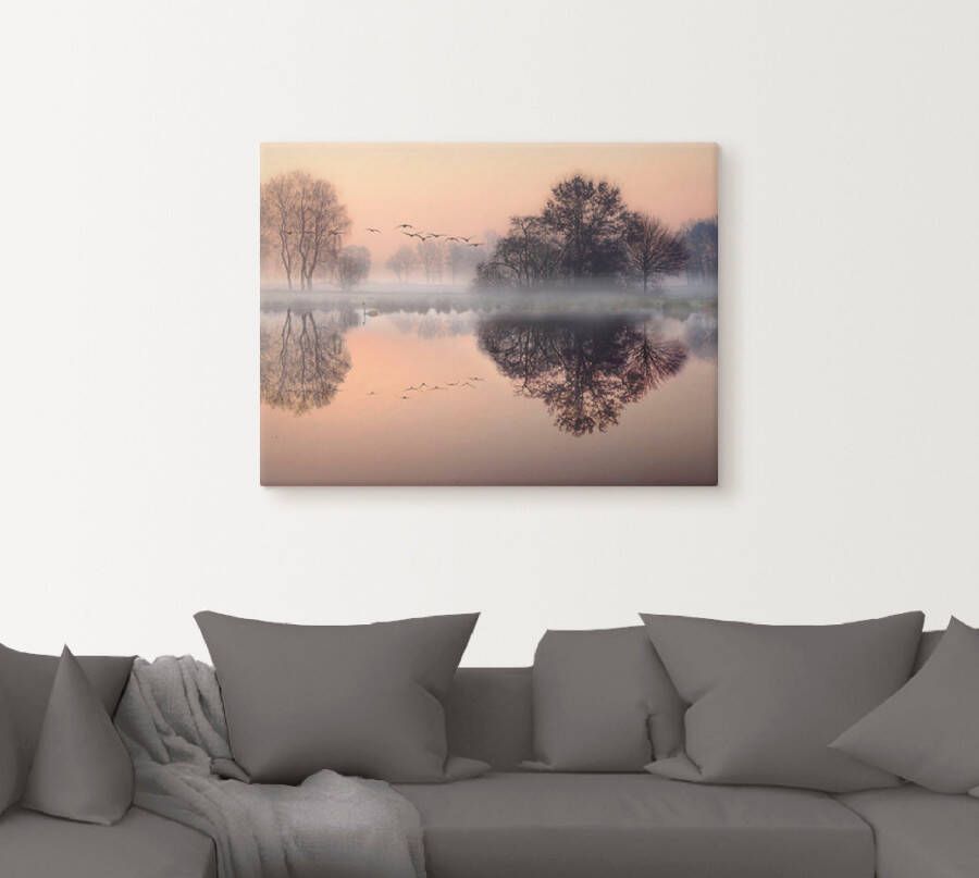 Artland Artprint Vroege ochtend aan het meer.... als artprint op linnen poster muursticker in verschillende maten