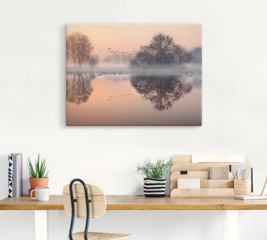 Artland Artprint Vroege ochtend aan het meer.... als artprint op linnen poster muursticker in verschillende maten