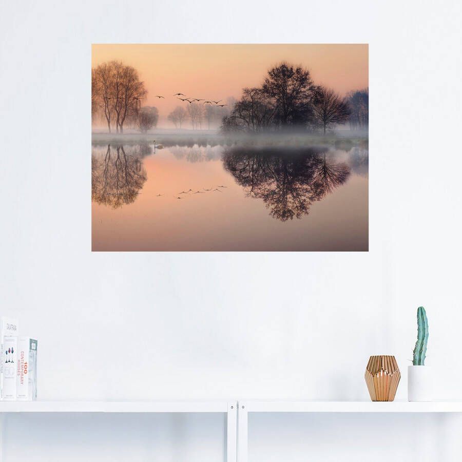 Artland Artprint Vroege ochtend aan het meer.... als artprint op linnen poster muursticker in verschillende maten