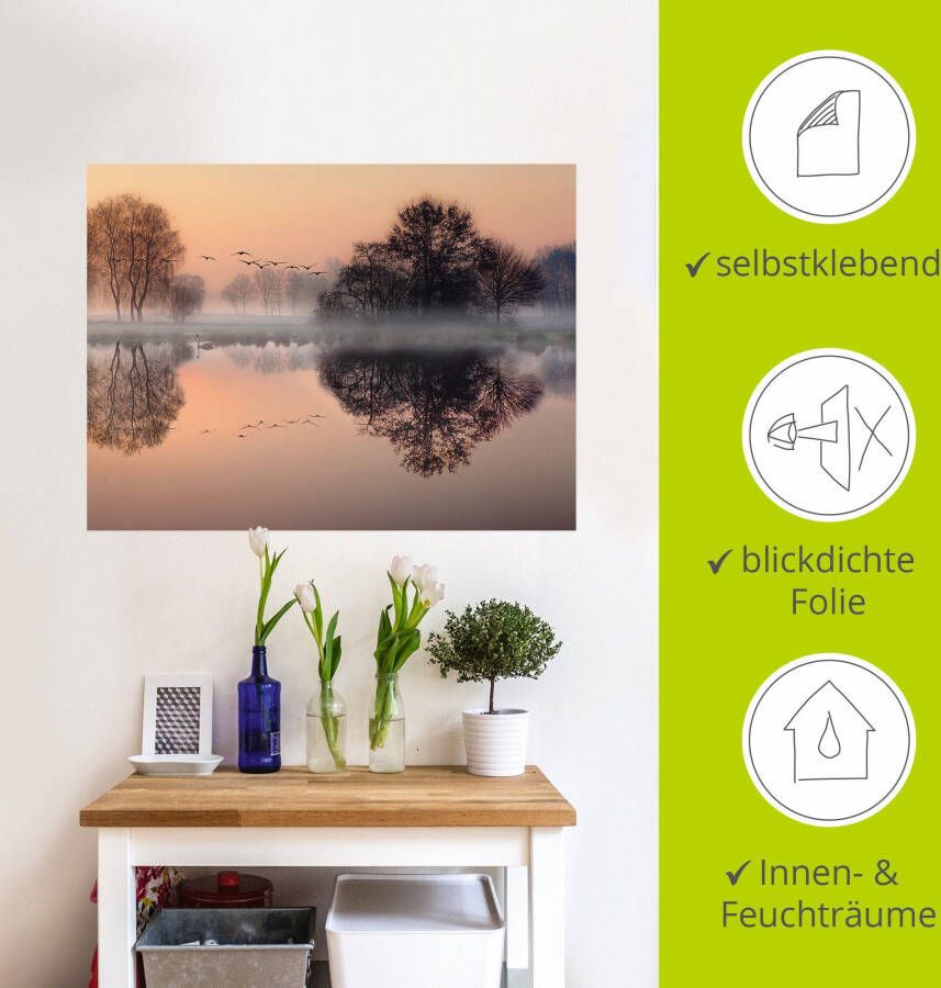 Artland Artprint Vroege ochtend aan het meer.... als artprint op linnen poster muursticker in verschillende maten