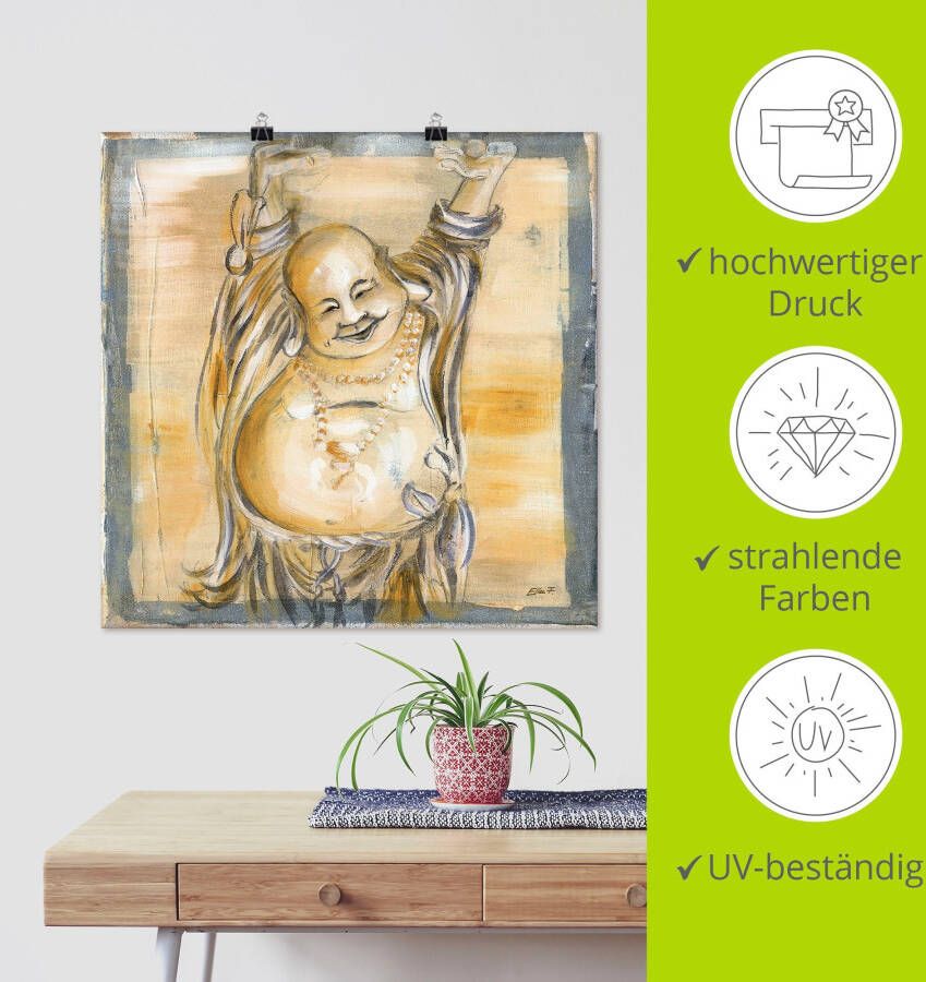 Artland Artprint Vrolijke boeddha II als artprint van aluminium artprint voor buiten artprint op linnen poster muursticker