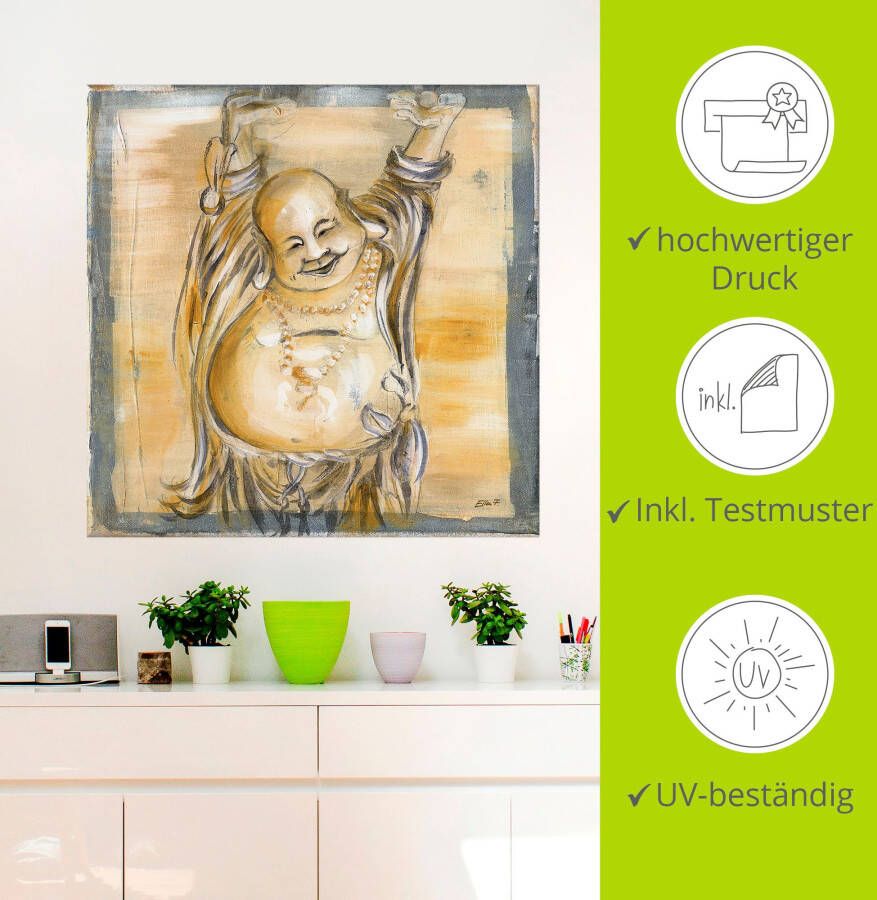 Artland Artprint Vrolijke boeddha II als artprint van aluminium artprint voor buiten artprint op linnen poster muursticker