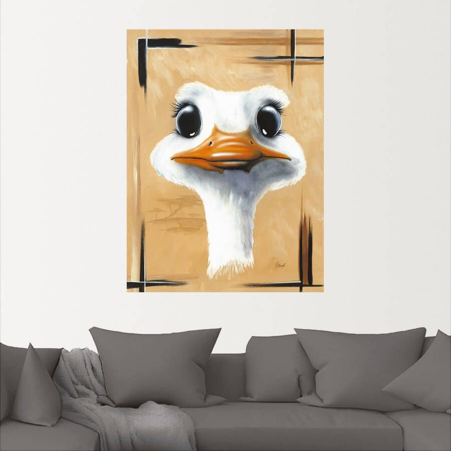Artland Artprint Vrolijke struisvogel als poster muursticker in verschillende maten