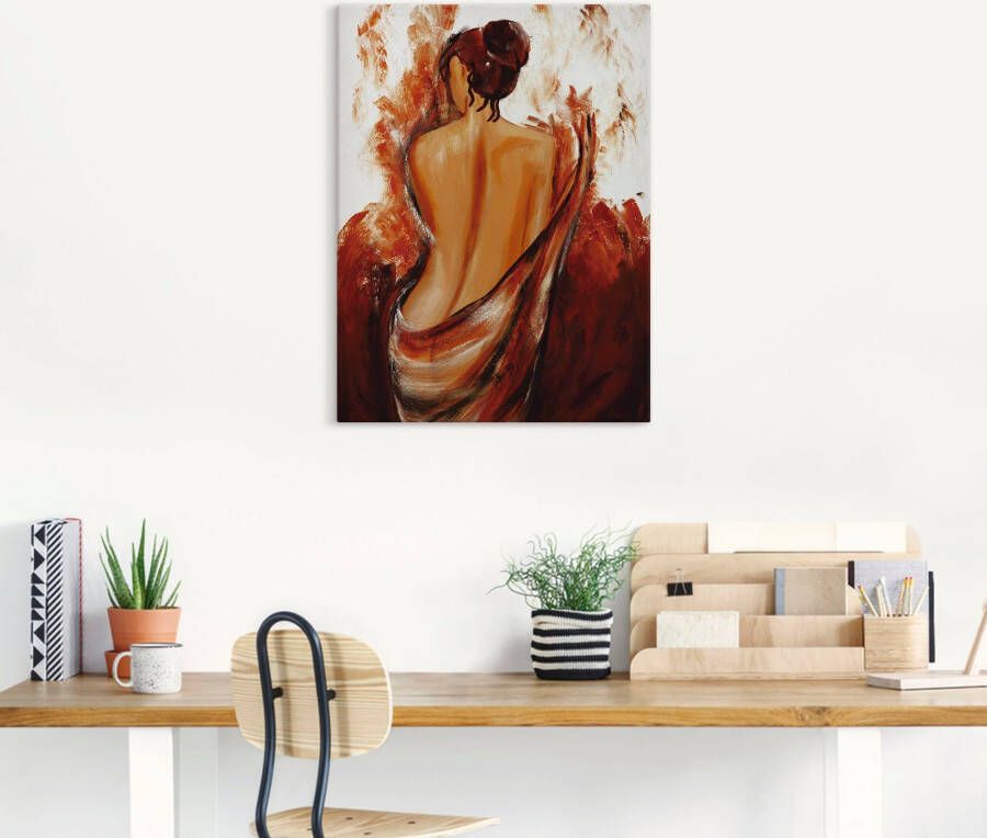 Artland Artprint Vrouw in rood als artprint op linnen poster muursticker in verschillende maten