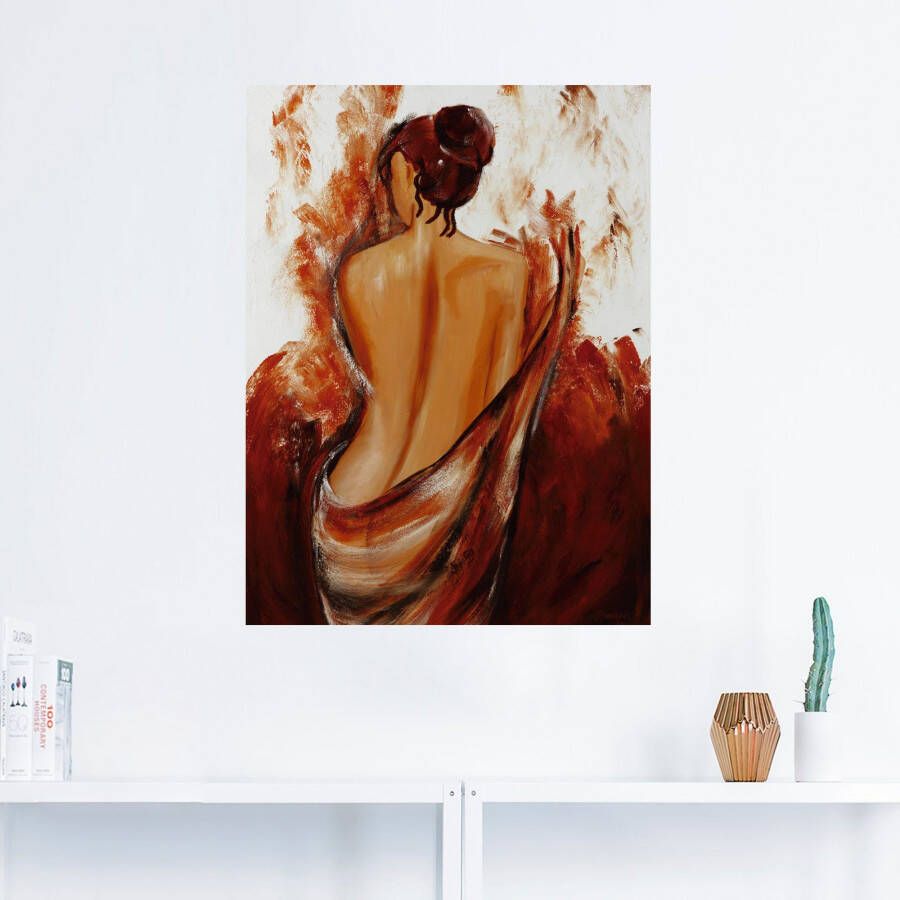 Artland Artprint Vrouw in rood als artprint op linnen poster muursticker in verschillende maten