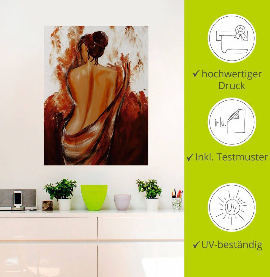 Artland Artprint Vrouw in rood als artprint op linnen poster muursticker in verschillende maten