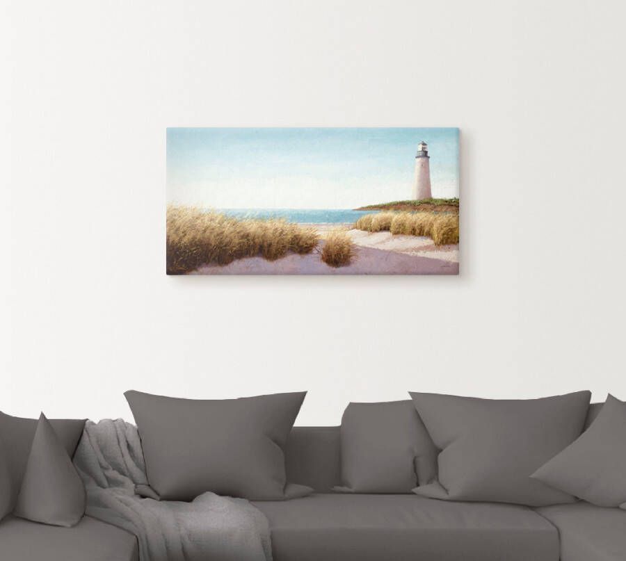 Artland Artprint Vuurtoren aan de zee als artprint op linnen in verschillende maten