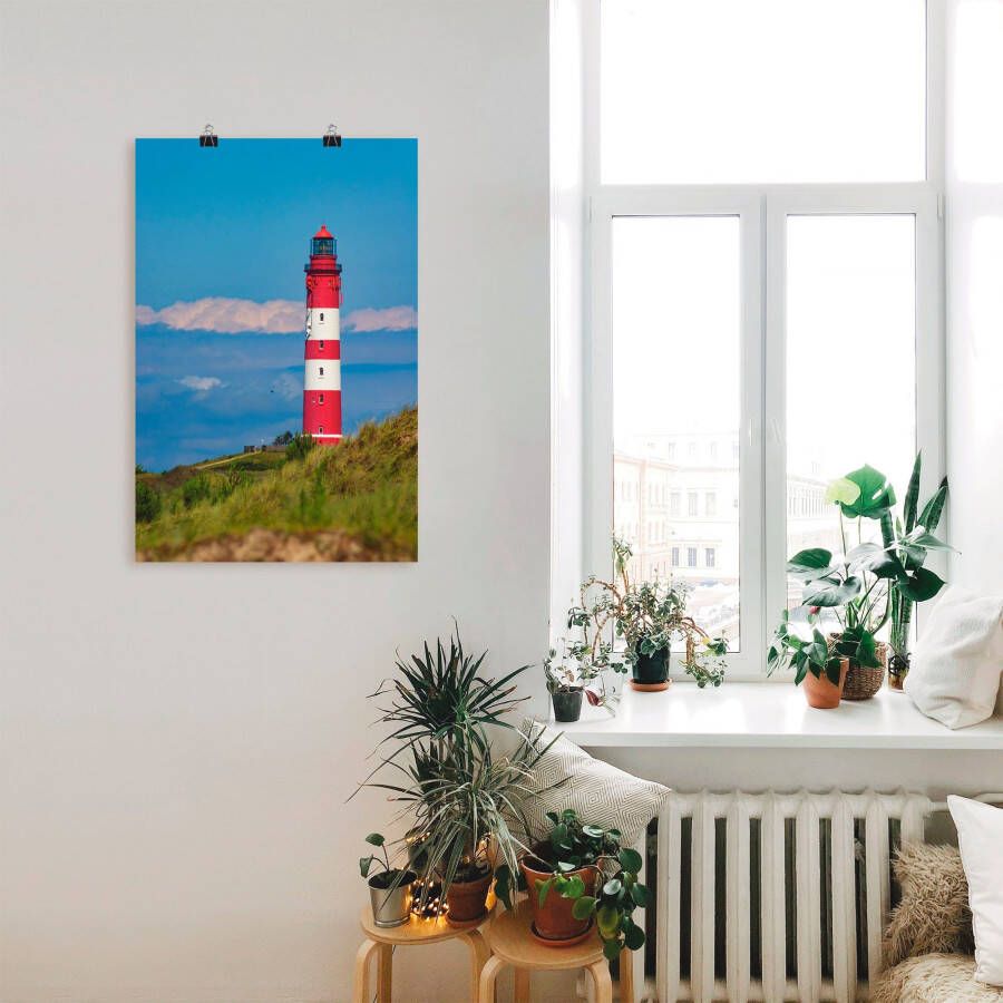 Artland Artprint Vuurtoren van Amrum als artprint op linnen poster in verschillende formaten maten