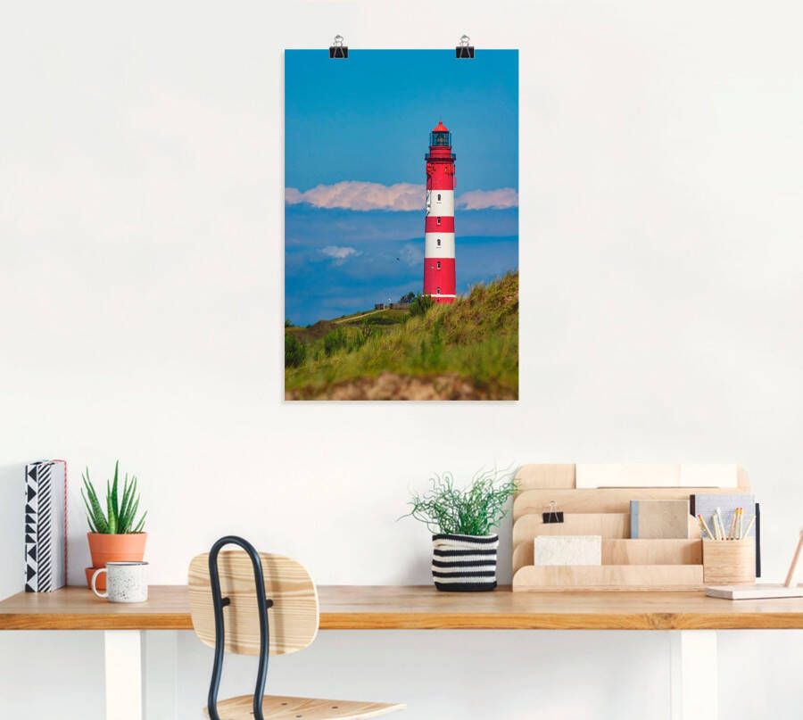 Artland Artprint Vuurtoren van Amrum als artprint op linnen poster in verschillende formaten maten