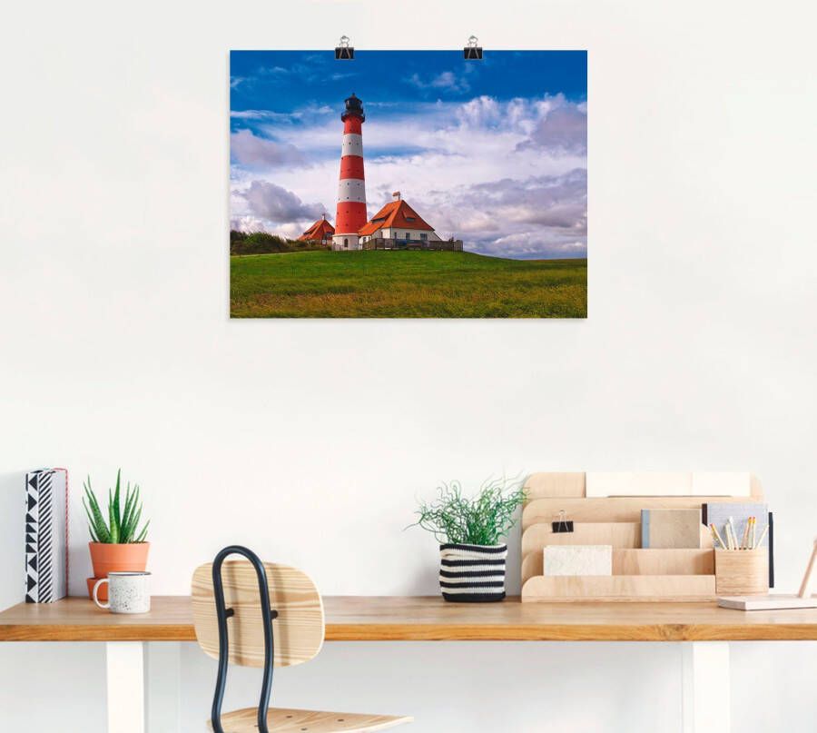 Artland Artprint Vuurtoren Westerheversand als artprint op linnen poster in verschillende formaten maten