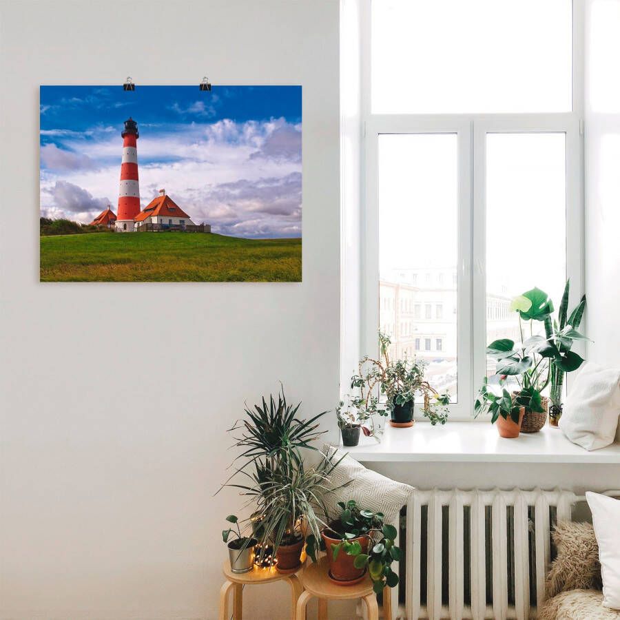 Artland Artprint Vuurtoren Westerheversand als artprint op linnen poster in verschillende formaten maten