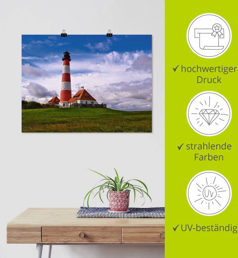 Artland Artprint Vuurtoren Westerheversand als artprint op linnen poster in verschillende formaten maten