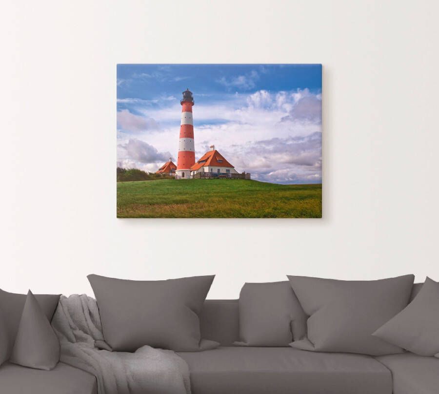 Artland Artprint Vuurtoren Westerheversand als artprint op linnen poster in verschillende formaten maten