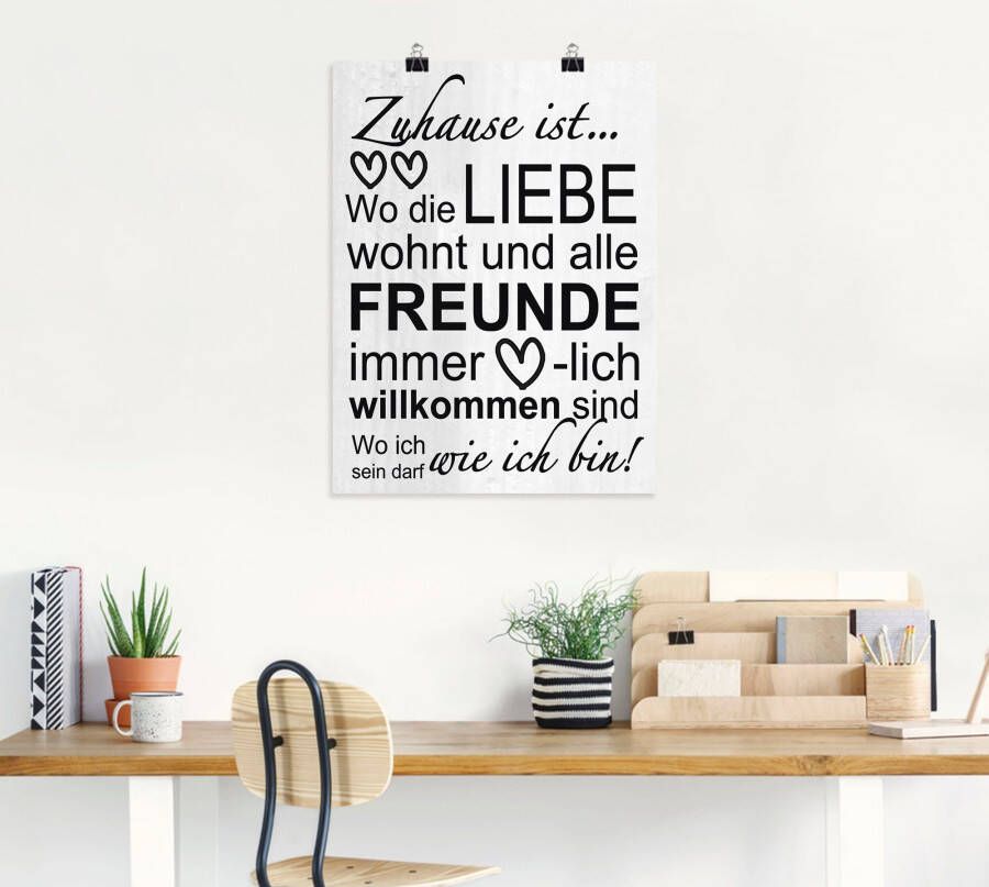 Artland Artprint Waar de liefde woont als artprint van aluminium artprint voor buiten artprint op linnen poster muursticker