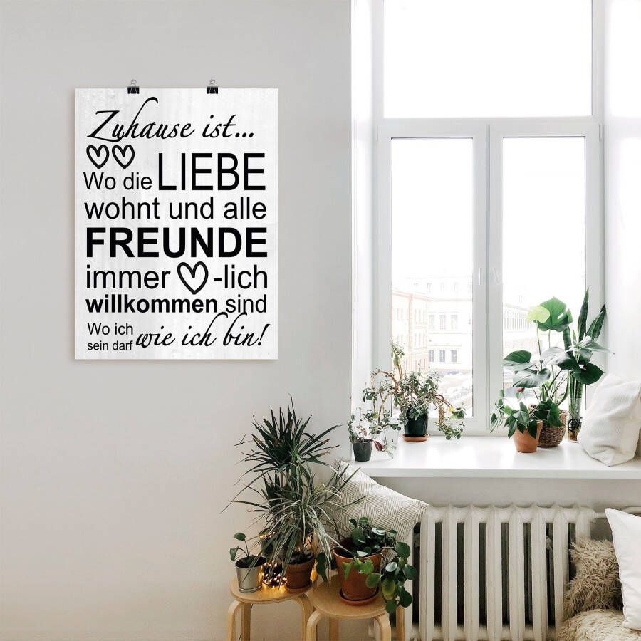 Artland Artprint Waar de liefde woont als artprint van aluminium artprint voor buiten artprint op linnen poster muursticker