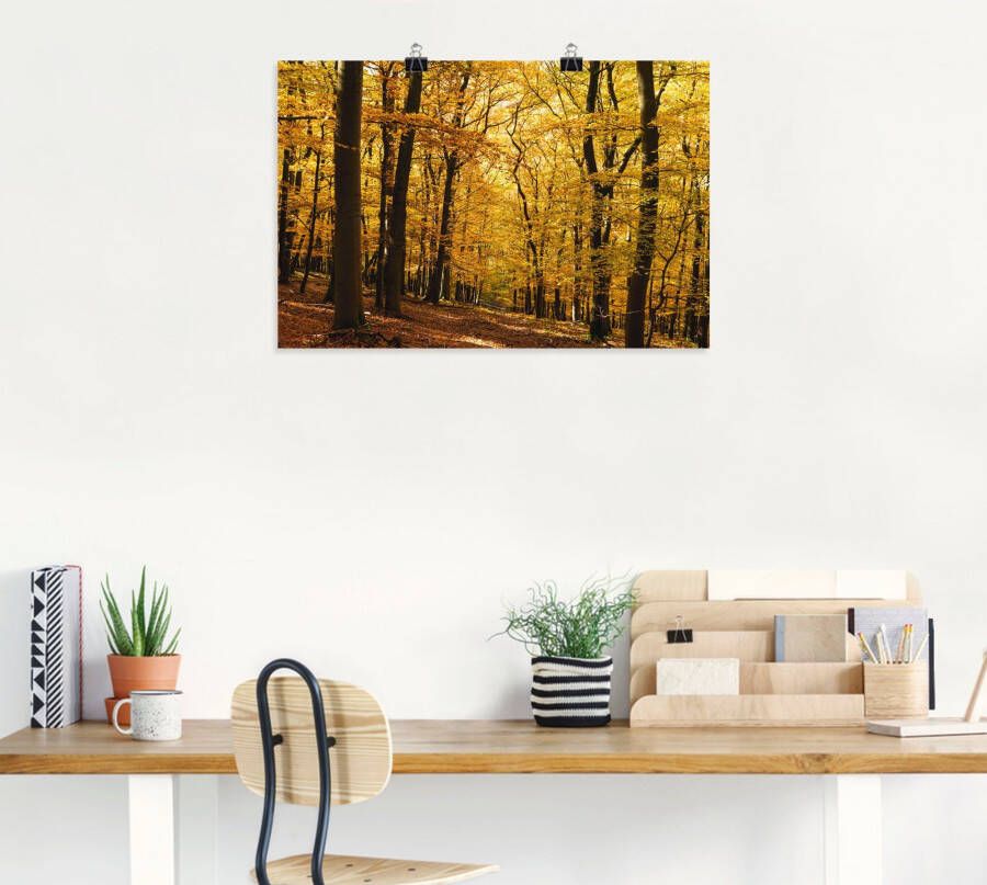 Artland Artprint Wandeling in herfstbos als artprint van aluminium artprint voor buiten artprint op linnen poster in verschillende maten. maten