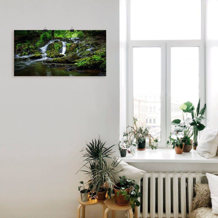 Artland Artprint Waterval panorama als artprint op linnen poster in verschillende formaten maten