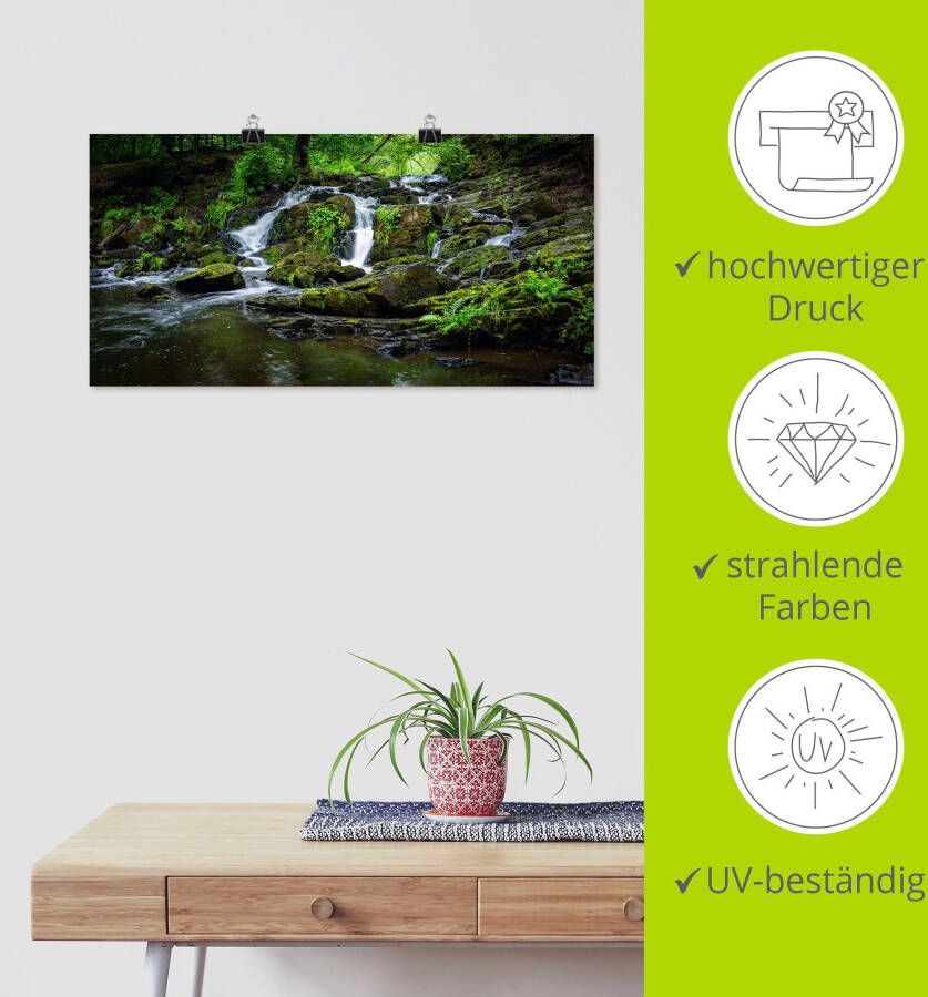 Artland Artprint Waterval panorama als artprint op linnen poster in verschillende formaten maten