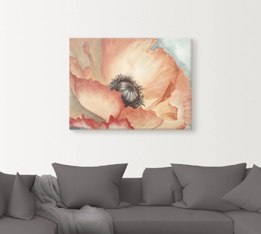 Artland Artprint Waterverf papaver II als artprint op linnen in verschillende maten