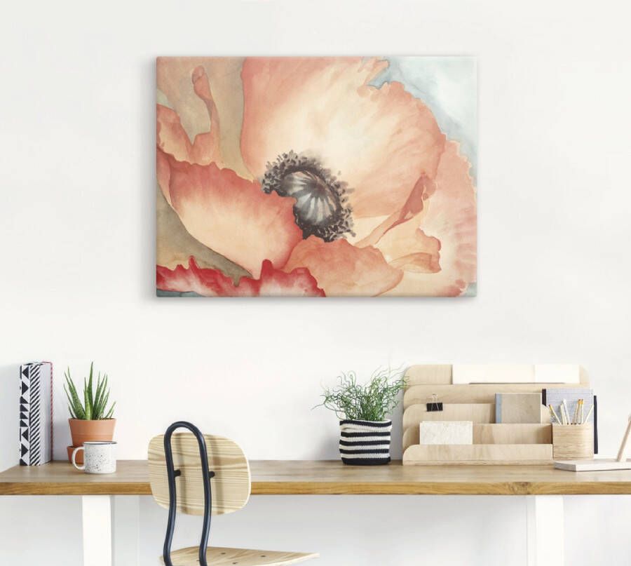 Artland Artprint Waterverf papaver II als artprint op linnen in verschillende maten