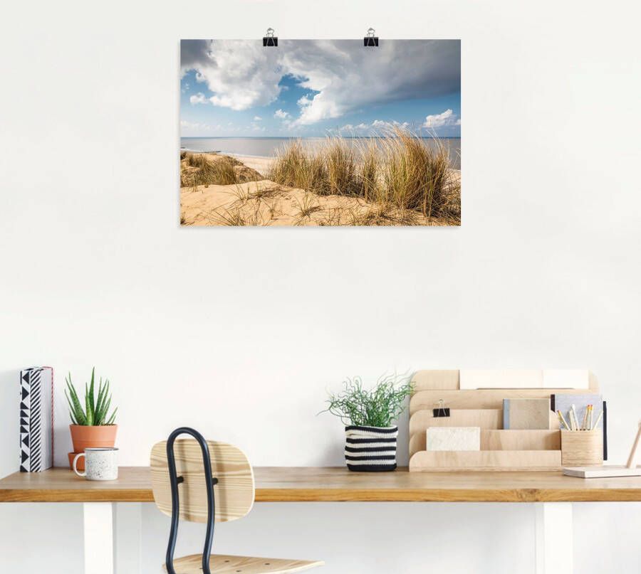 Artland Artprint Weg door de duinen bij de rode klif als artprint van aluminium artprint voor buiten artprint op linnen poster in verschillende maten. maten