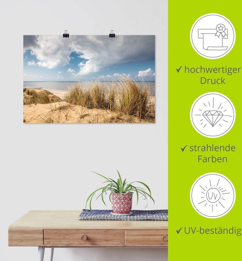 Artland Artprint Weg door de duinen bij de rode klif als artprint van aluminium artprint voor buiten artprint op linnen poster in verschillende maten. maten